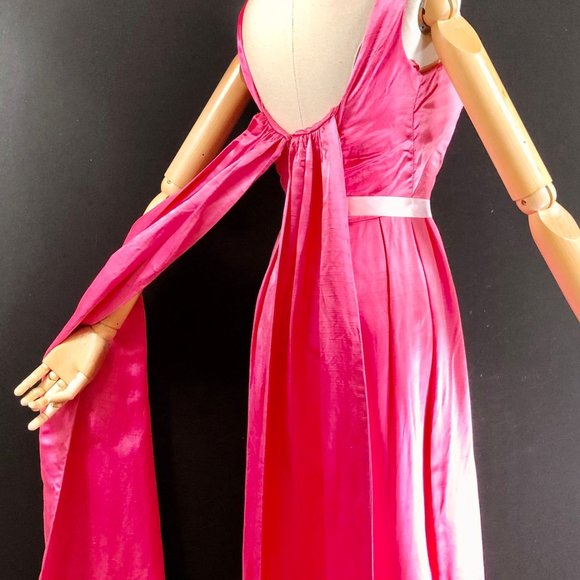 COTILLION PINK formal dress bubblegum silk long ma - Picture 8 of 9